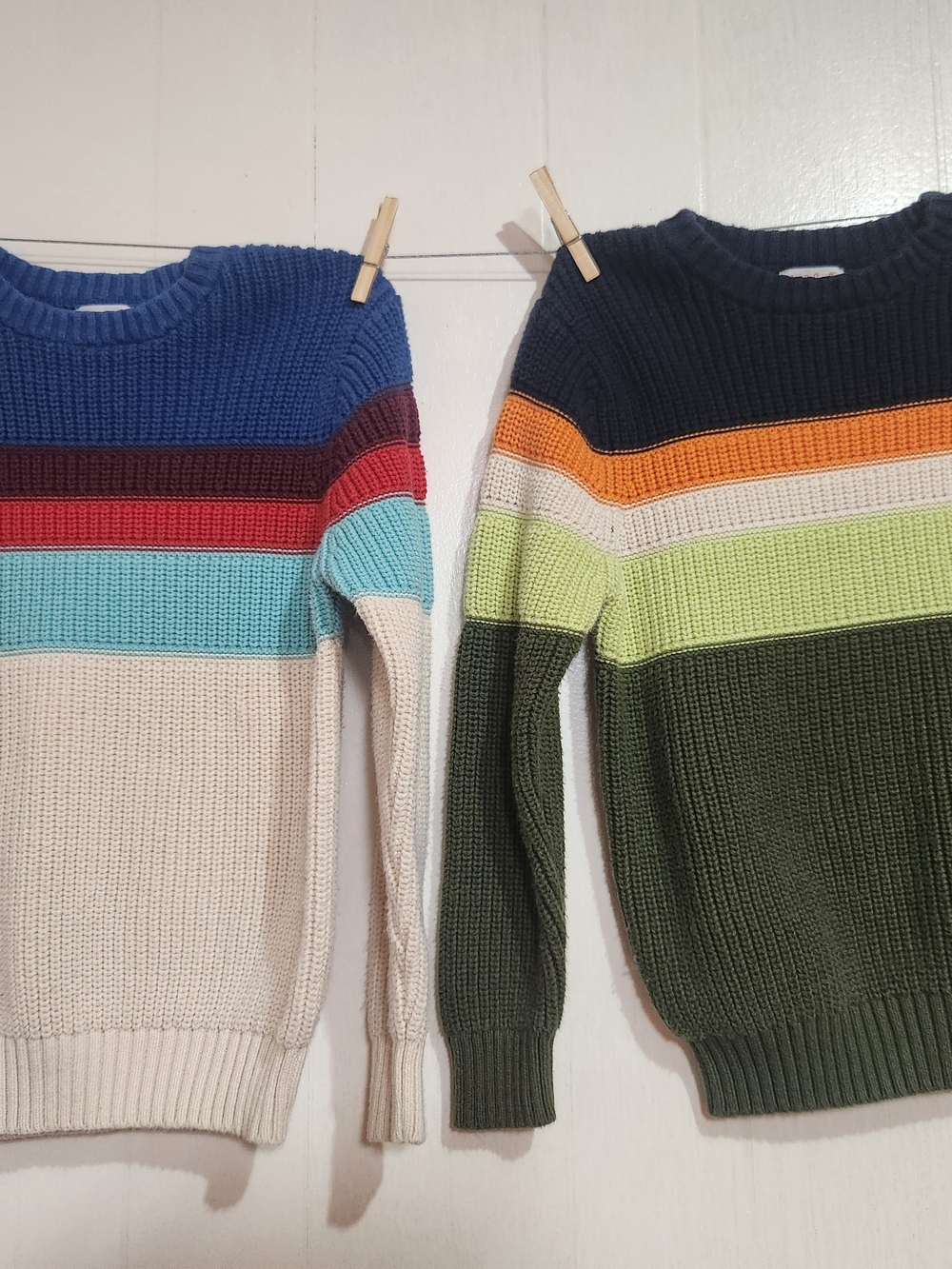 Cat & Jack Boys Striped Crewneck Knit Pullover Sweaters Set of 2 Size M (8)